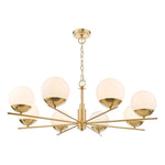 Dar Bombazine Centre Ceiling Light - Natural Brass & Opal Glass IP20