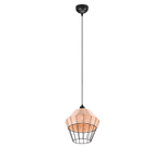 Borka Hanging Pendant - Black / Natural Rattan Finish