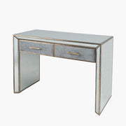 Brindisi Grey Velvet, Antique Metal and Mirror Console Table - Cusack Lighting