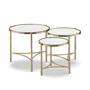 Brookville Tables Set of 3 - Brass & Mirrored Top Finish