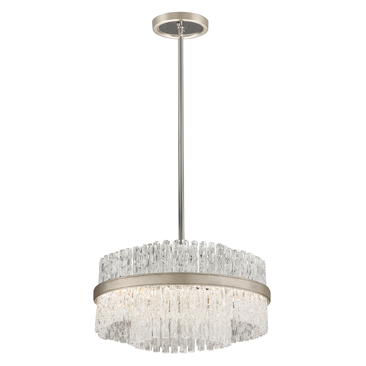 Chime 4/8Lt Pendant - Silver Leaf