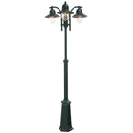 Como 3 Light Triple Head Post - Black IP54 E27
