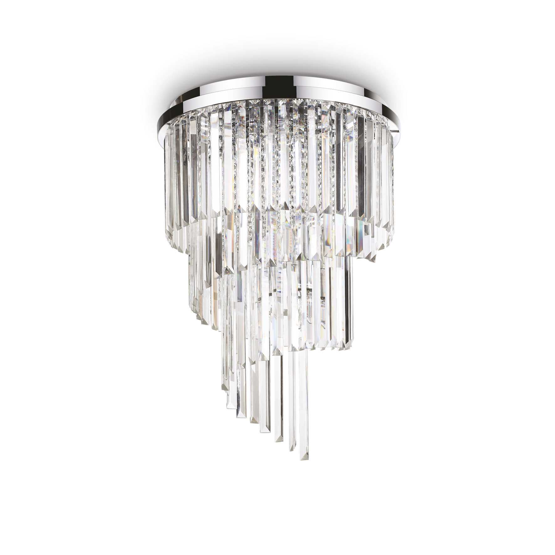 Carlton Flush crystal 8/12Lt - Chrome/Gold Finish - Cusack Lighting
