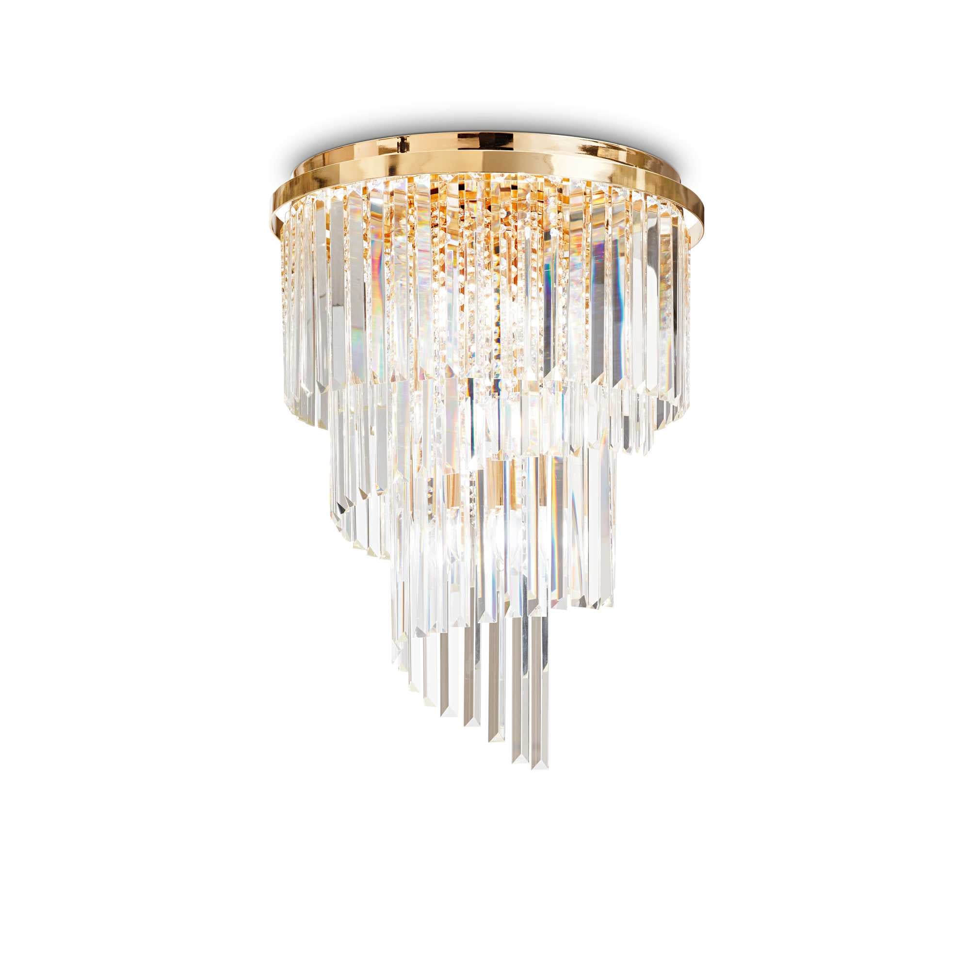 Carlton Flush crystal 8/12Lt - Chrome/Gold Finish - Cusack Lighting
