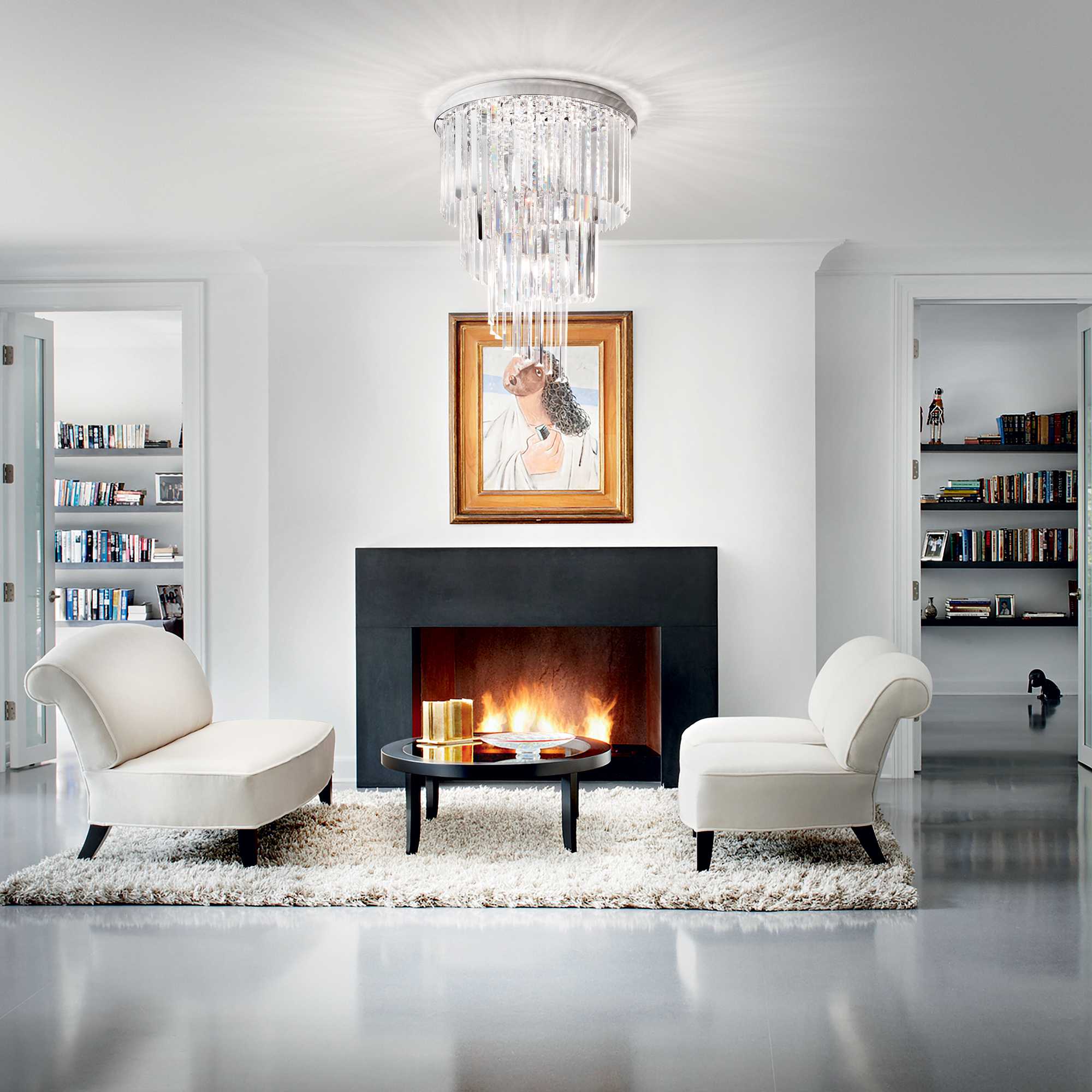 Carlton Flush crystal 8/12Lt - Chrome/Gold Finish - Cusack Lighting