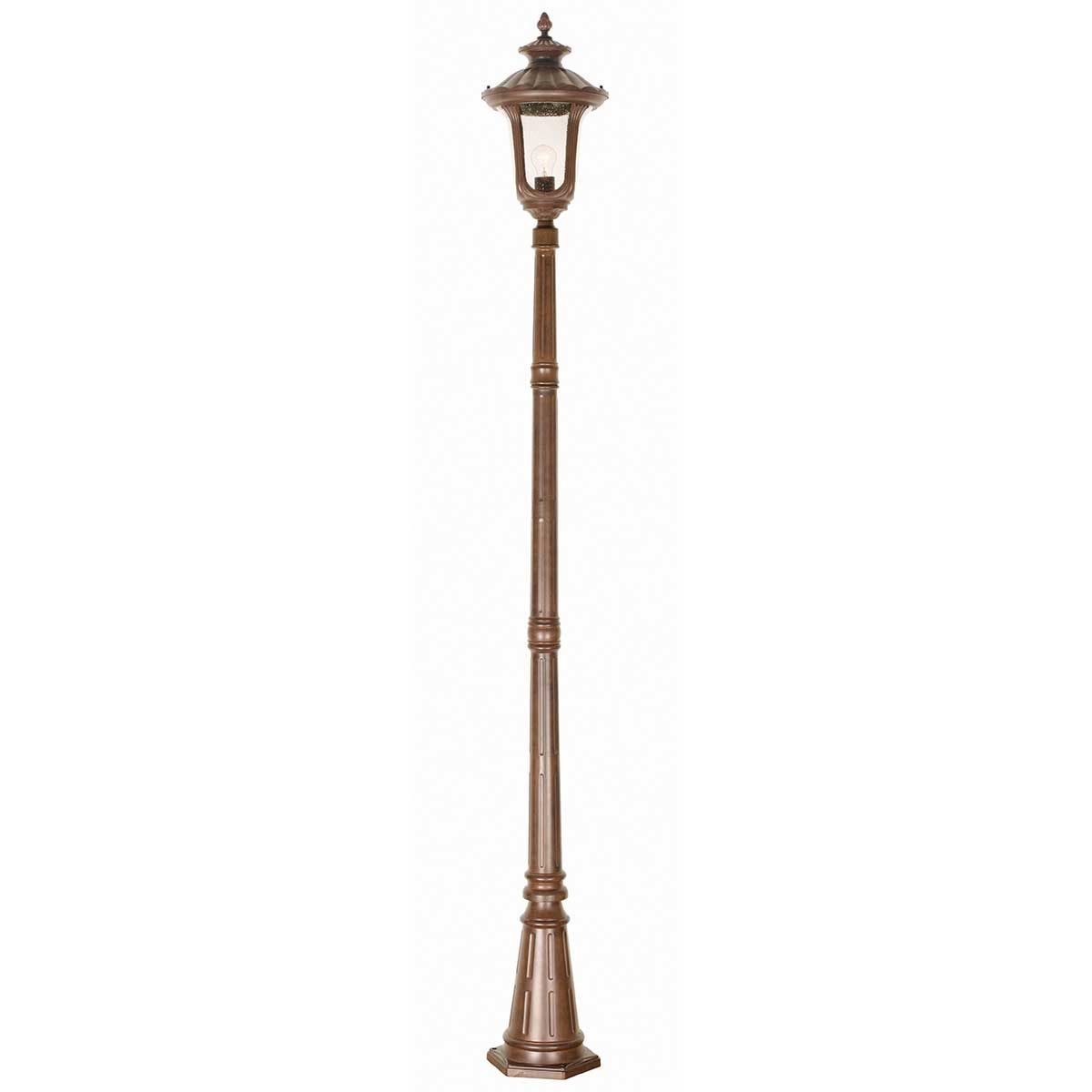 Chicago 1 Light Medium/Large Pillar Lantern - Bronze - Rusty Bronze Patina/Textured Black IP44 E27