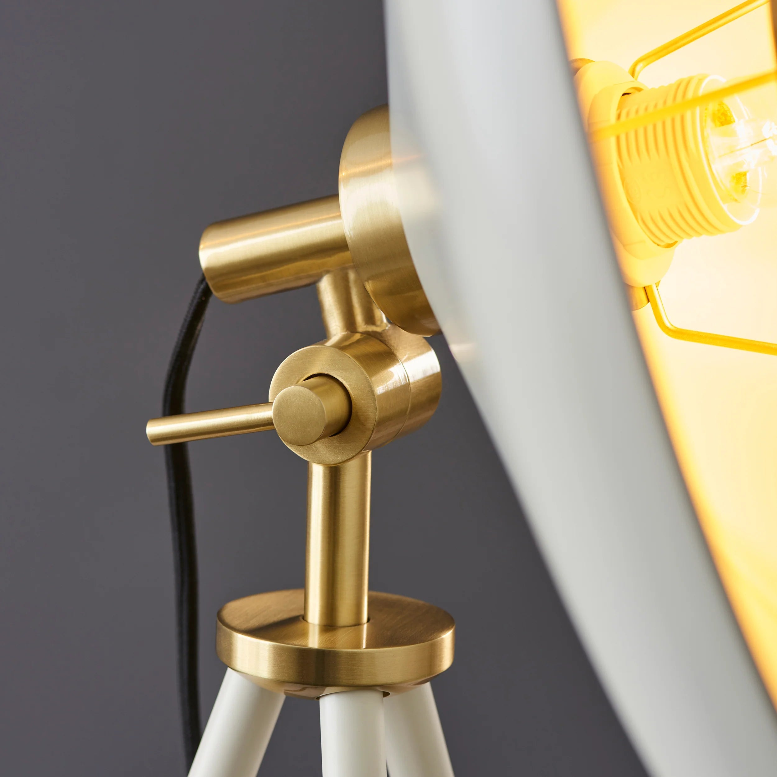 Hubble 1Lt Tripod Floor Lamp - Brass/Black