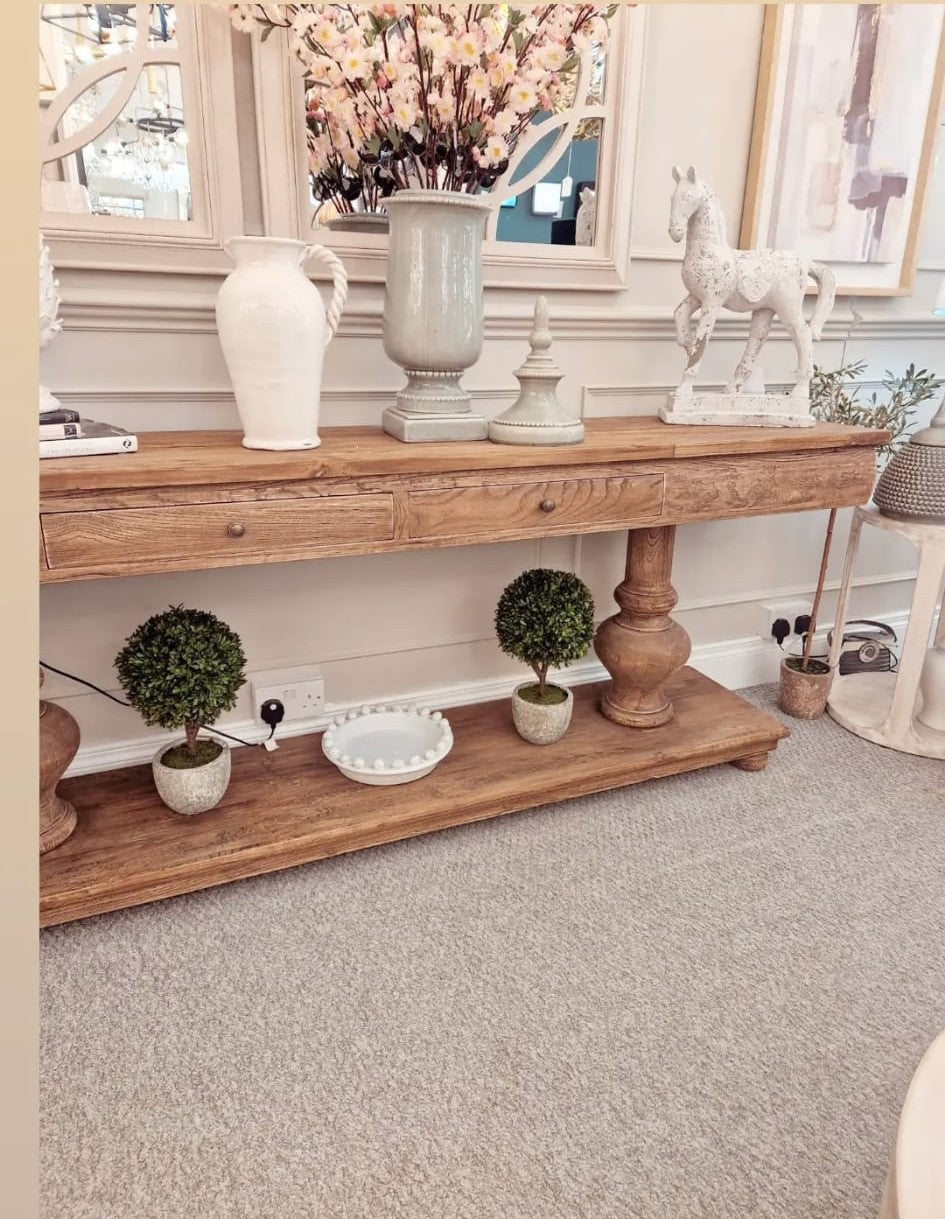 Samuel Antique Two Drawer Console Table