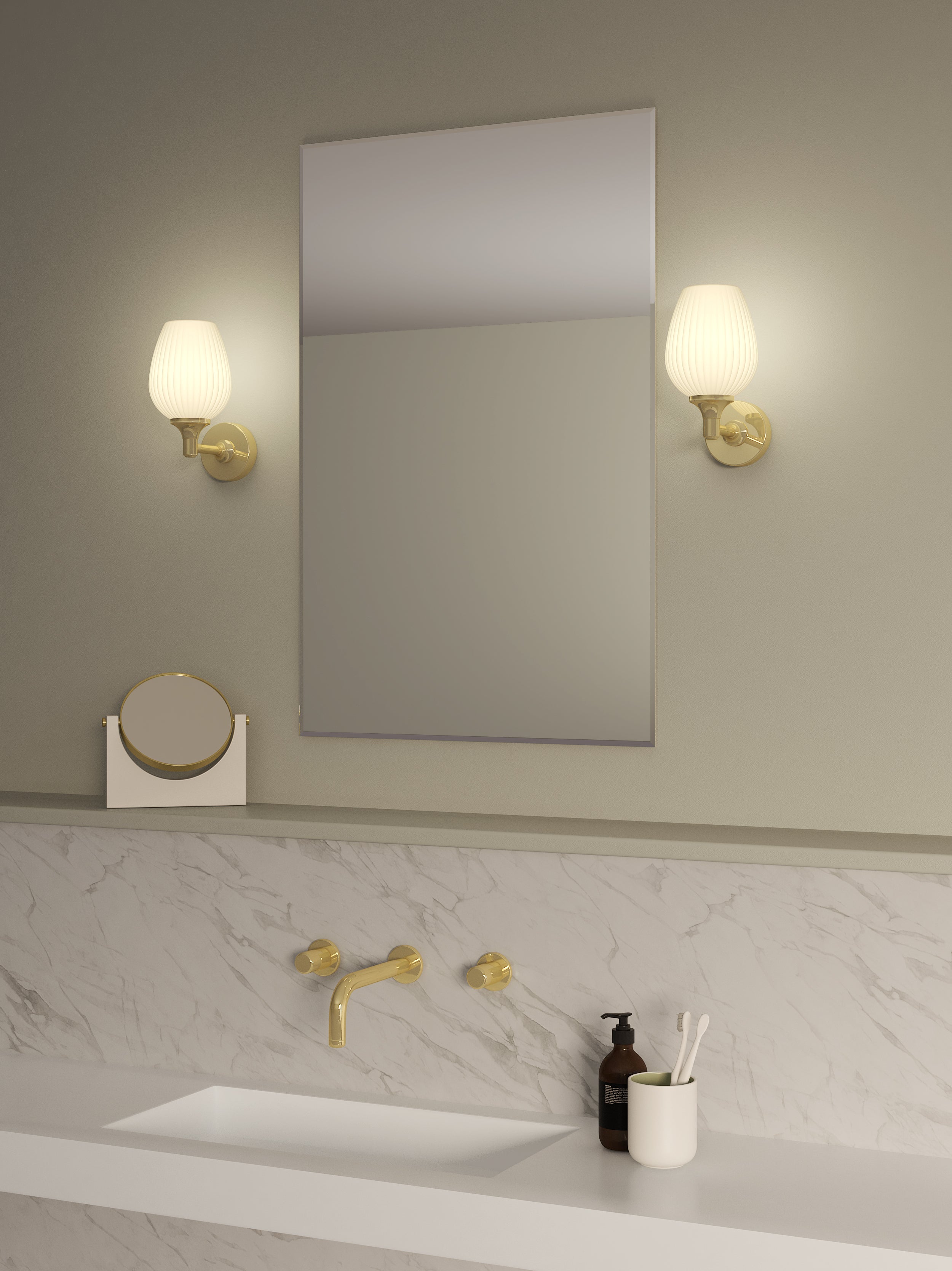 Liberty Bathroom Wall Light in Various Finishes E14 IP44