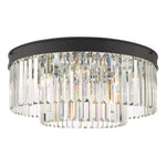 Dar Celeus 6Lt Flush Ceiling Light - Matt Anthracite & Crystal Finish, IP20