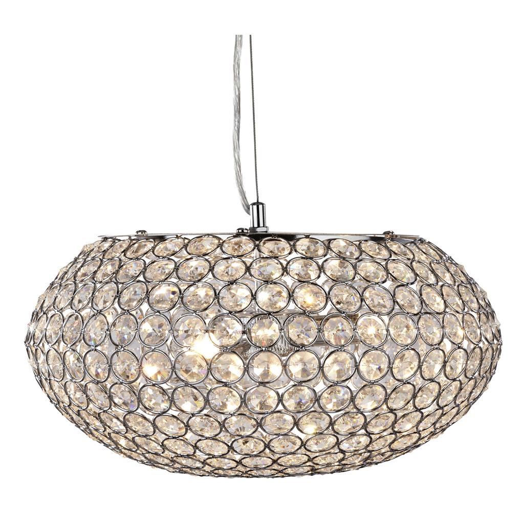 Chantilly 3Lt Crystal Ceiling Light - Chrome Metal & Crystal Buttons