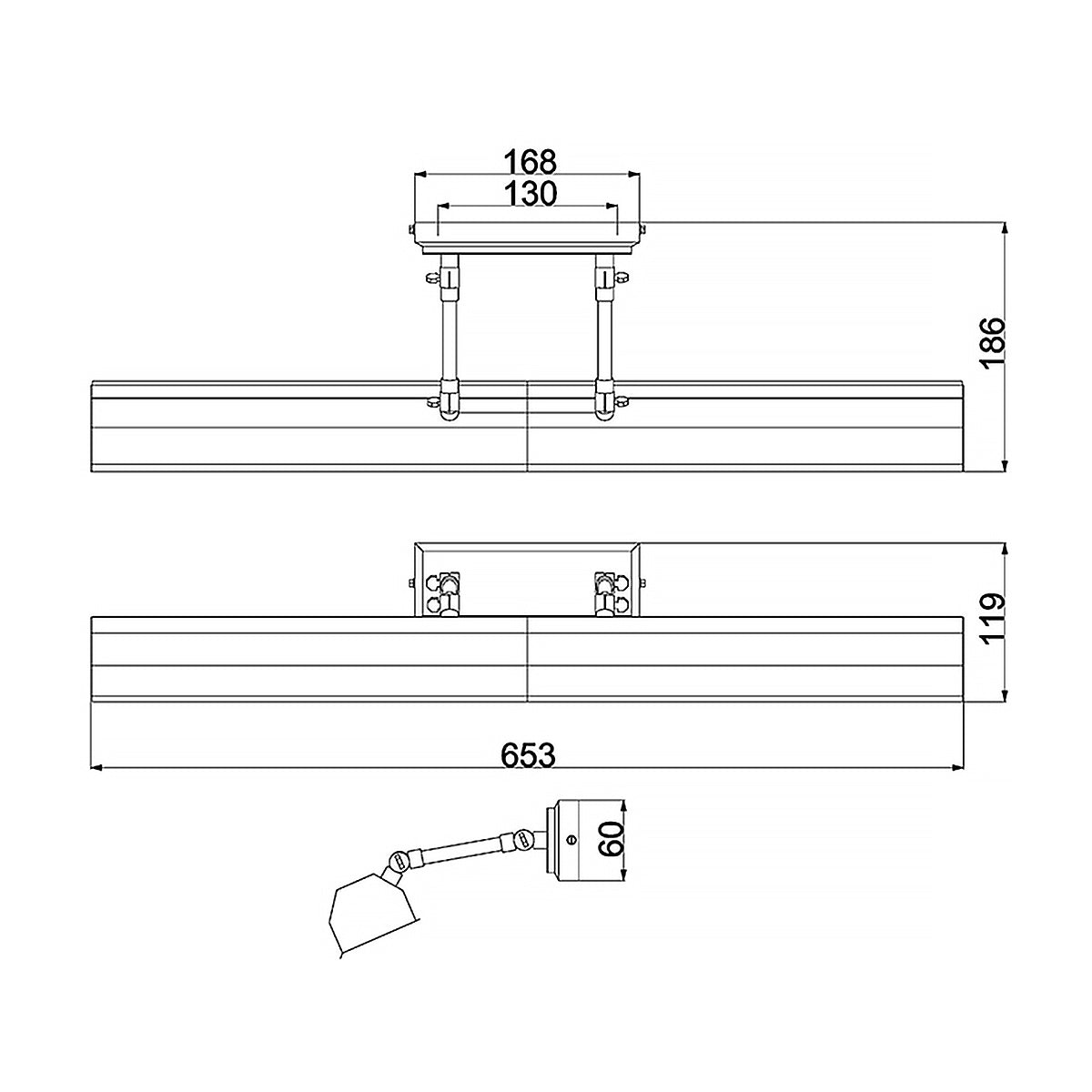 Chawton Small/Medium/Large Picture Light - In Various Finishes E14