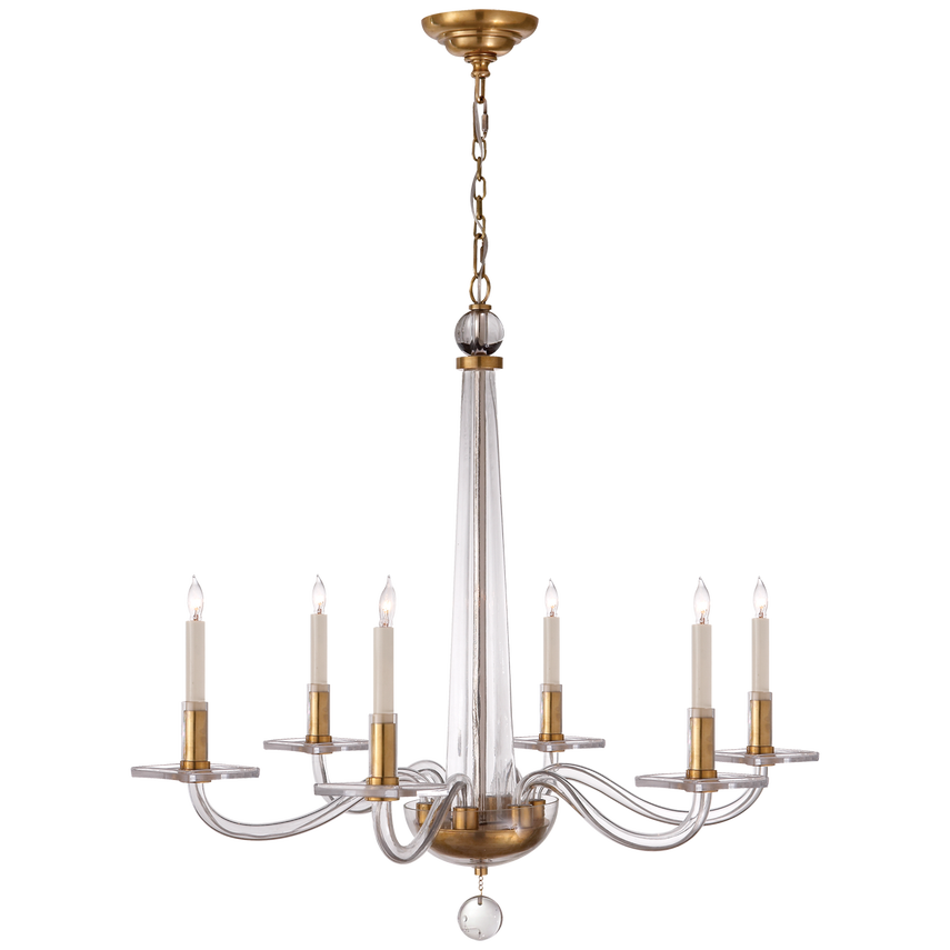 Bernardo Multi-Arm Pendant - Crystal With Brass Finish