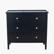 Chelmsford Pine Wood 4 Drawer Unit - Satin Black Finish