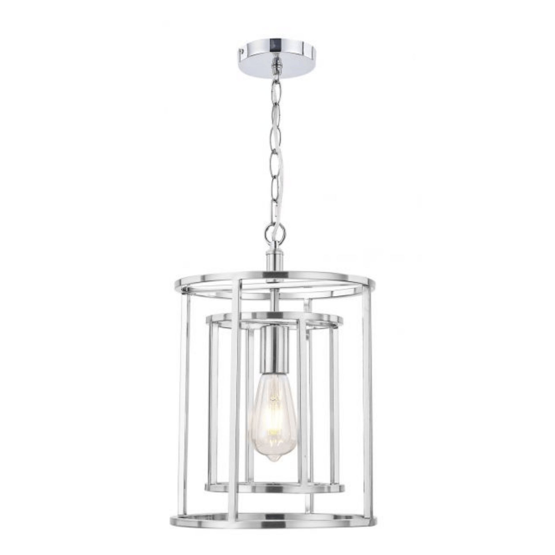 Chester 1 Light Pendant Satin Chrome - Cusack Lighting