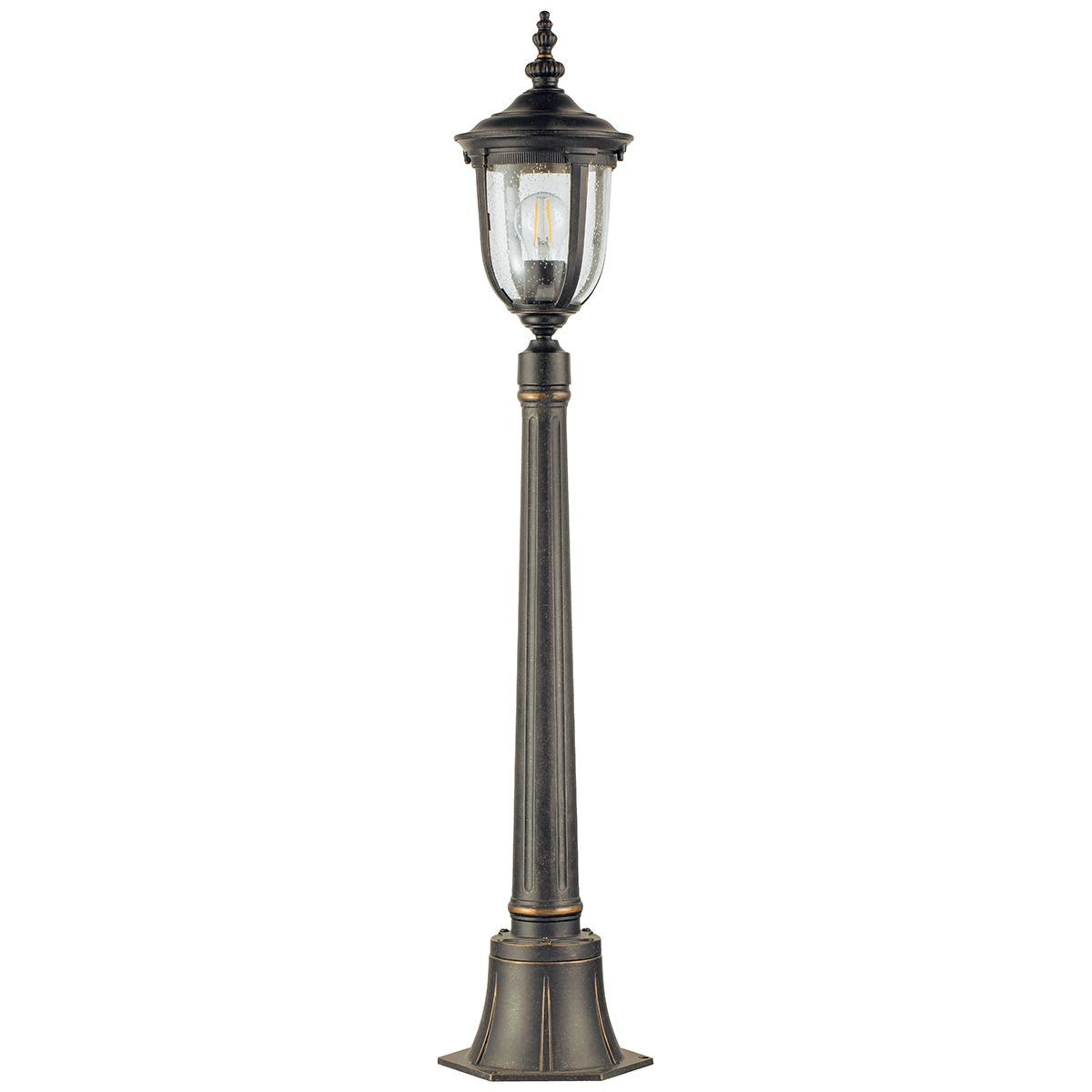 Cleveland 1 Light Small/Medium Pillar Lantern - Weathered Bronze IP44
