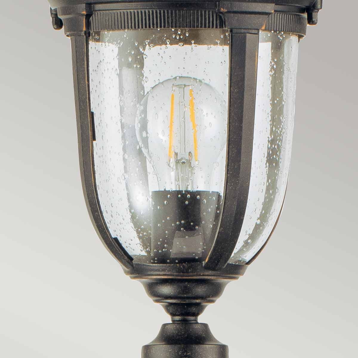 Cleveland 1 Light Small/Medium Pillar Lantern - Weathered Bronze IP44