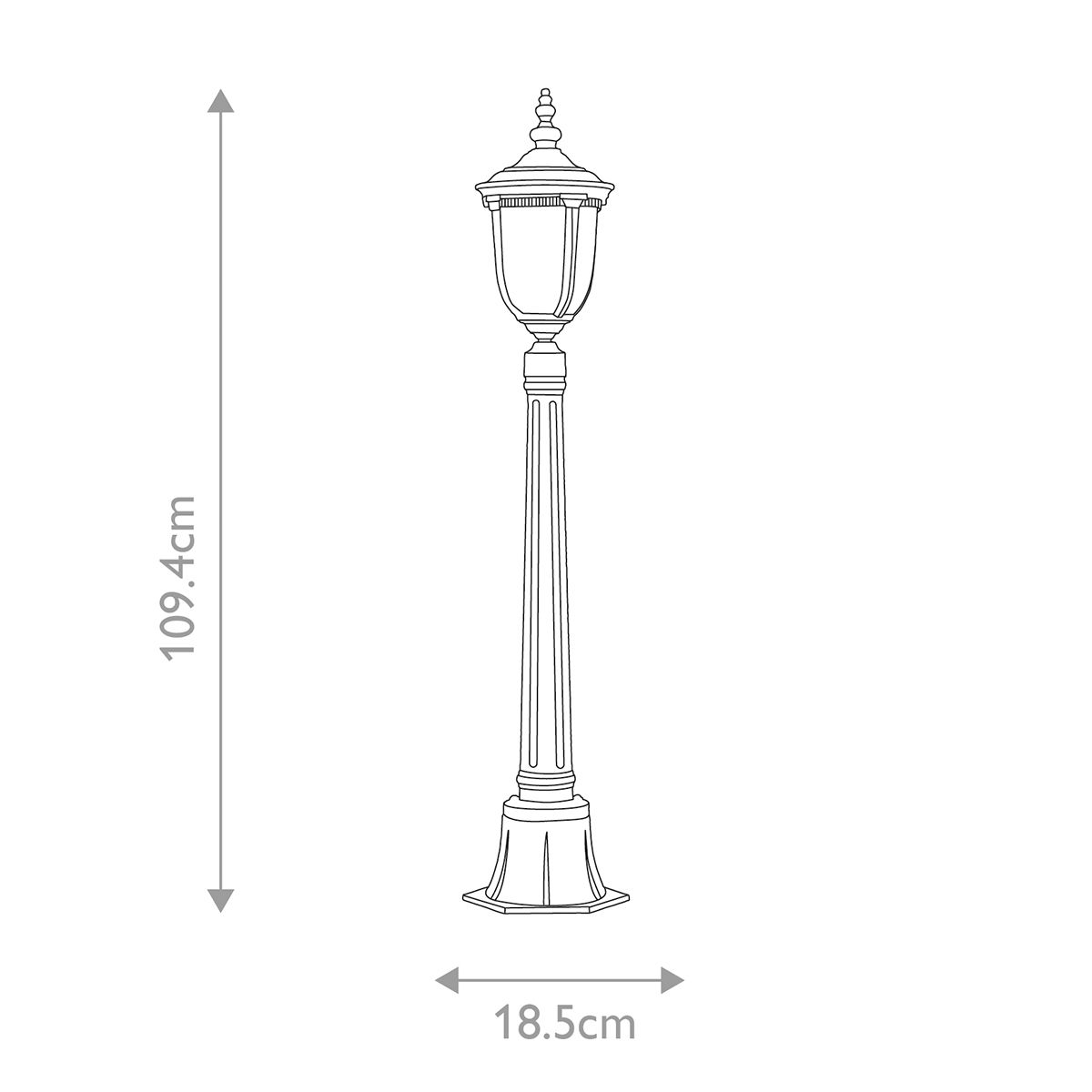 Cleveland 1 Light Small/Medium Pillar Lantern - Weathered Bronze IP44