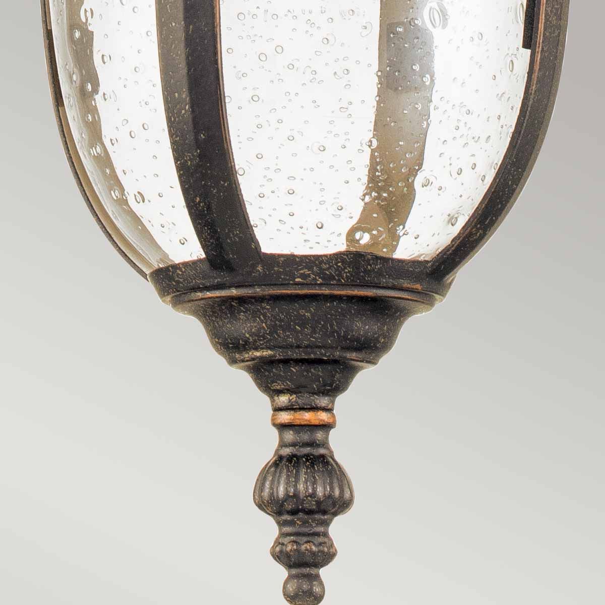 Cleveland 1 Light Small Chain Lantern - Weathered Bronze IP44 E27