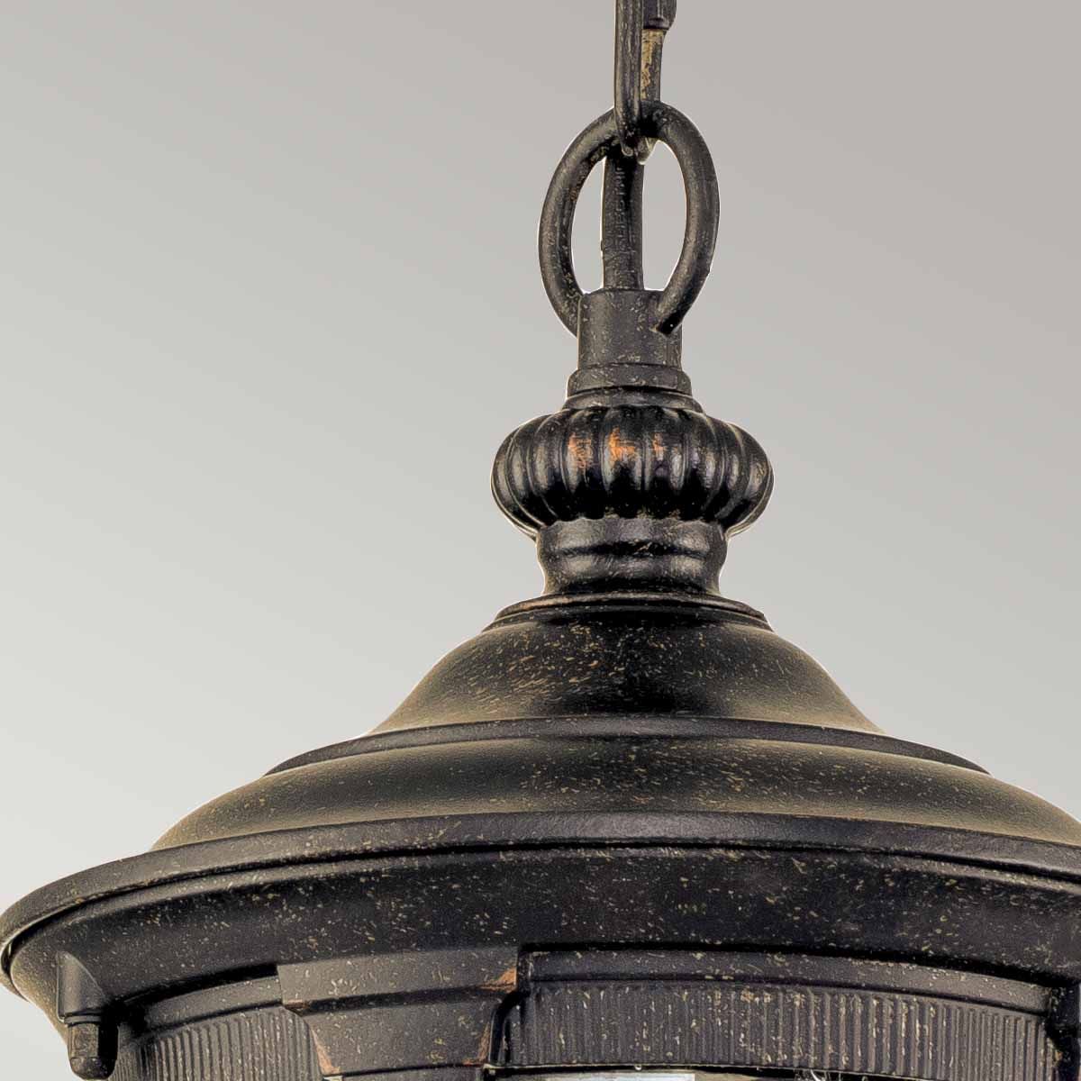 Cleveland 1 Light Small Chain Lantern - Weathered Bronze IP44 E27