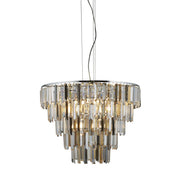 Clarissa 9 Lt Pendant - Chrome & Clear, Smoked & Amber Glass