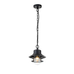 Copenhagen 1 Light Chain Lantern - Black/Silver IP44 E27