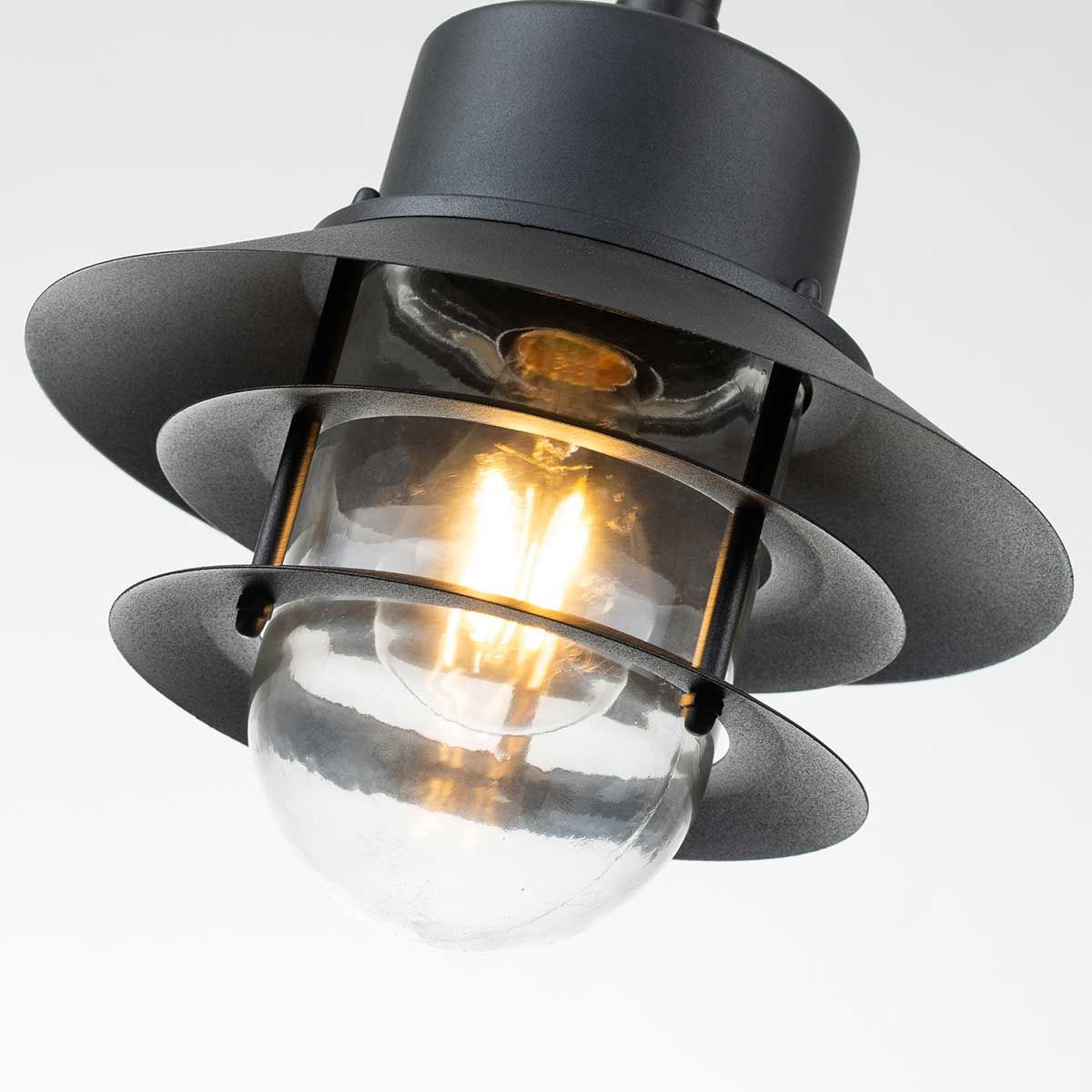 Copenhagen 1 Light Chain Lantern - Black/Silver IP44 E27