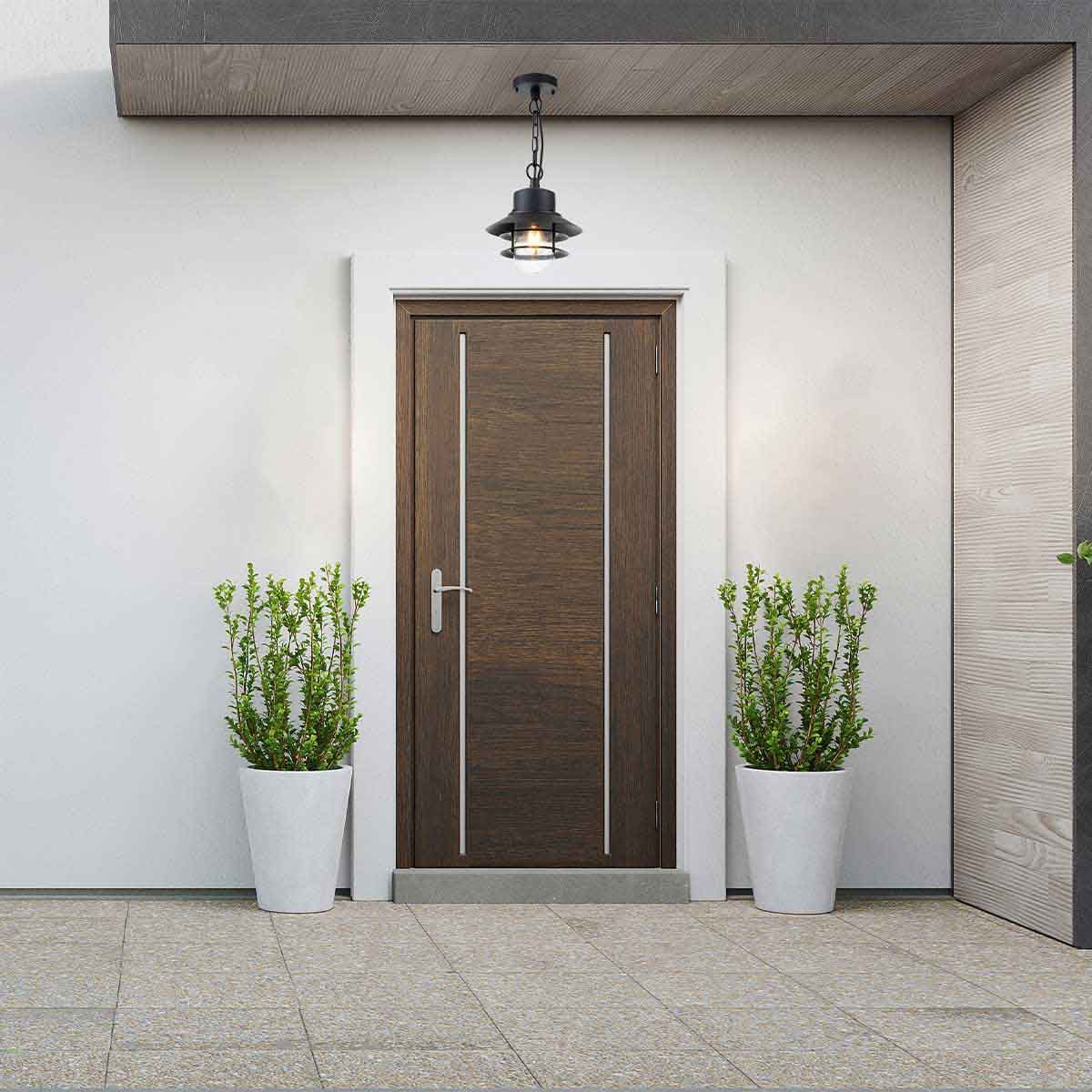 Copenhagen 1 Light Chain Lantern - Black/Silver IP44 E27