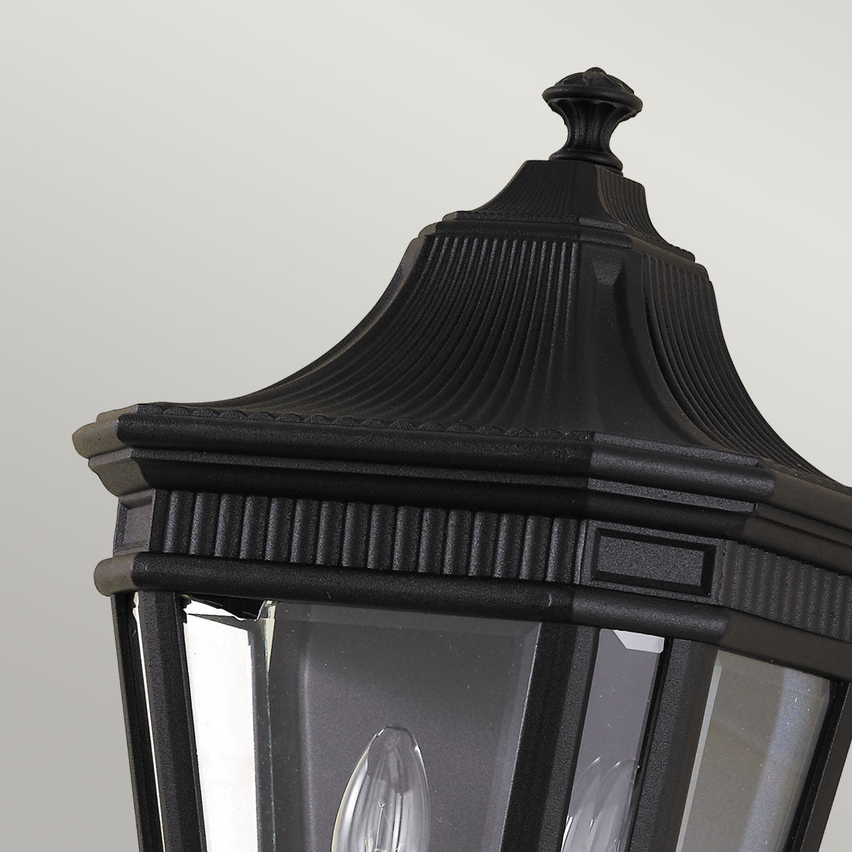 Cotswold Lane 2Lt Half Wall Lantern – Black Finish