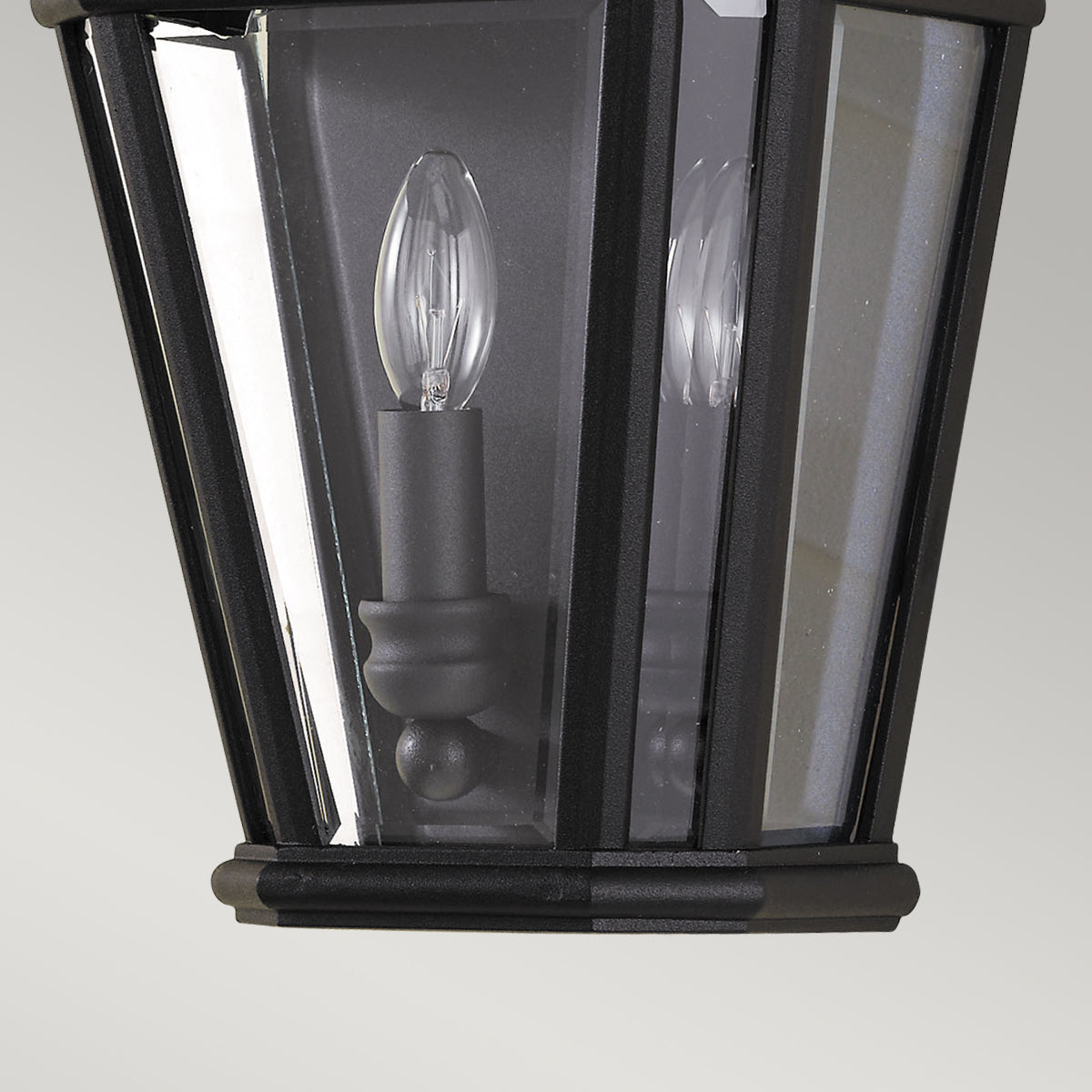 Cotswold Lane 2Lt Half Wall Lantern – Black Finish