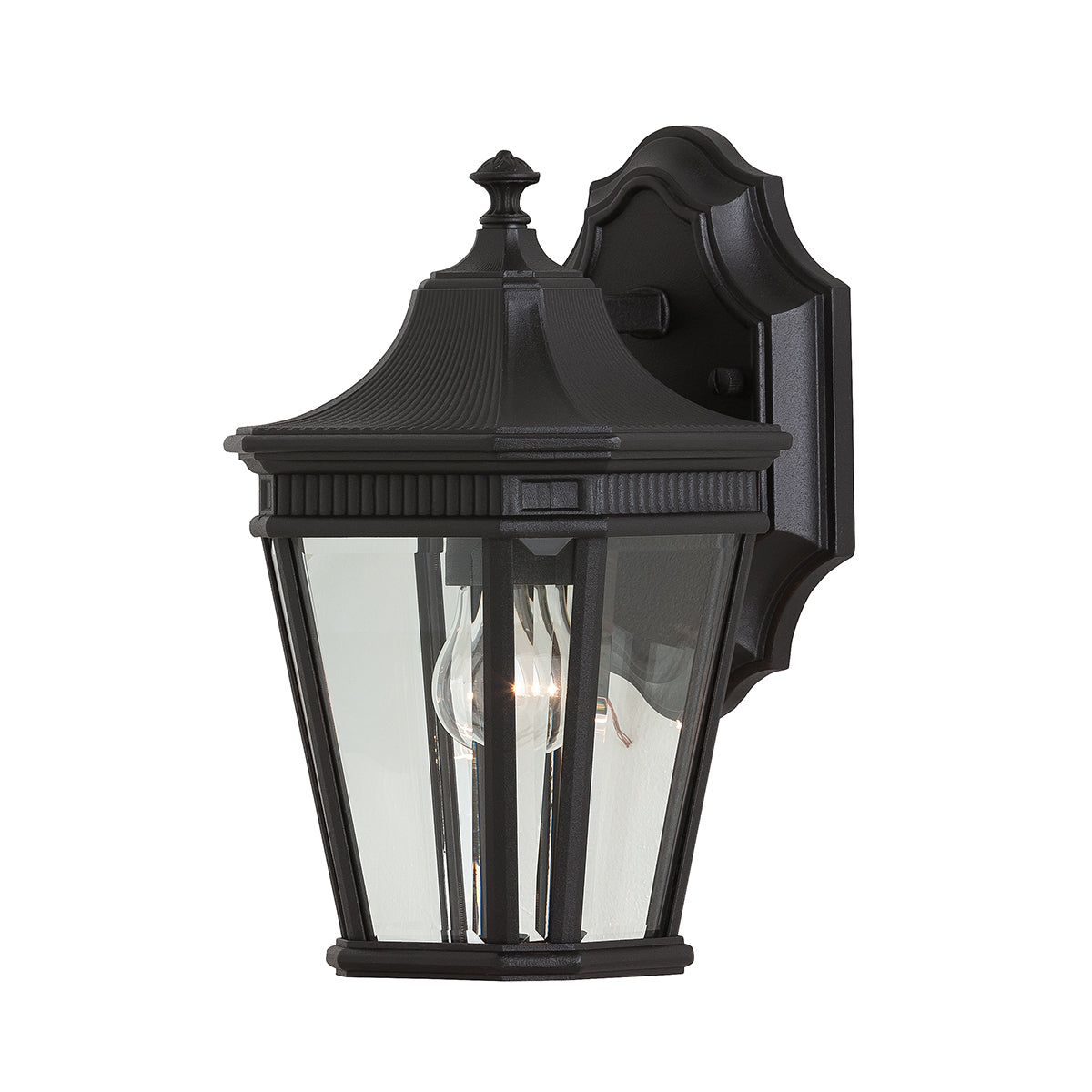 Cotswold Lane Small Wall Lantern - Black Finish