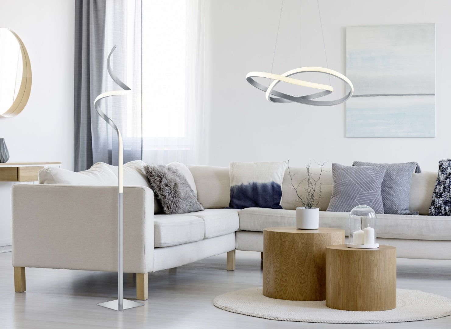 Course LED Hanging Light - Matt Nickel Finish