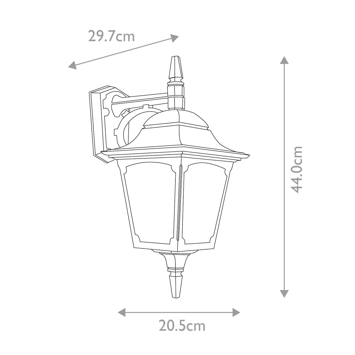 Chapel 1 Light Up/Down Outdoor Lantern - Black E27 IP44