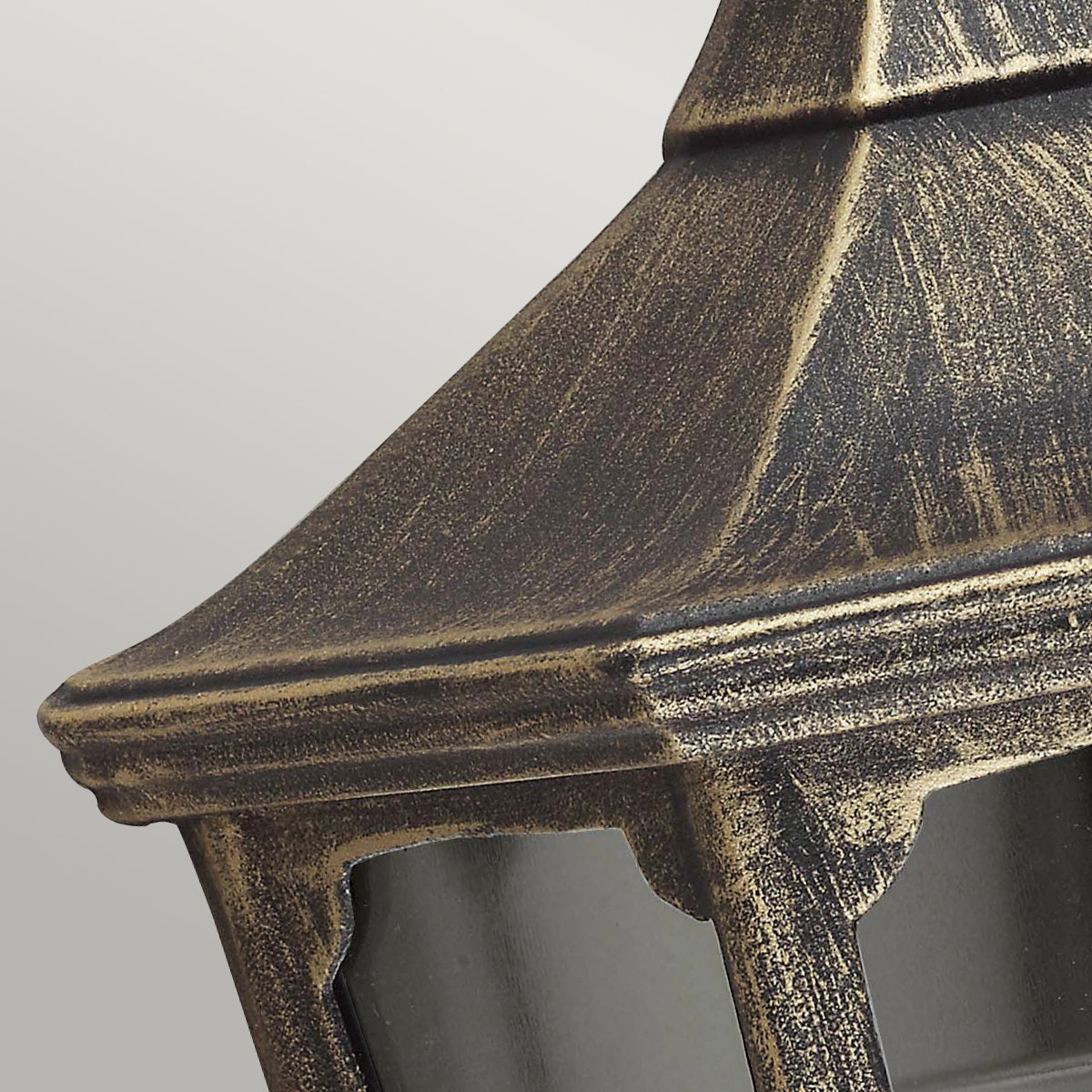 Cricklade Half Wall Lantern – Black & Gold Finish