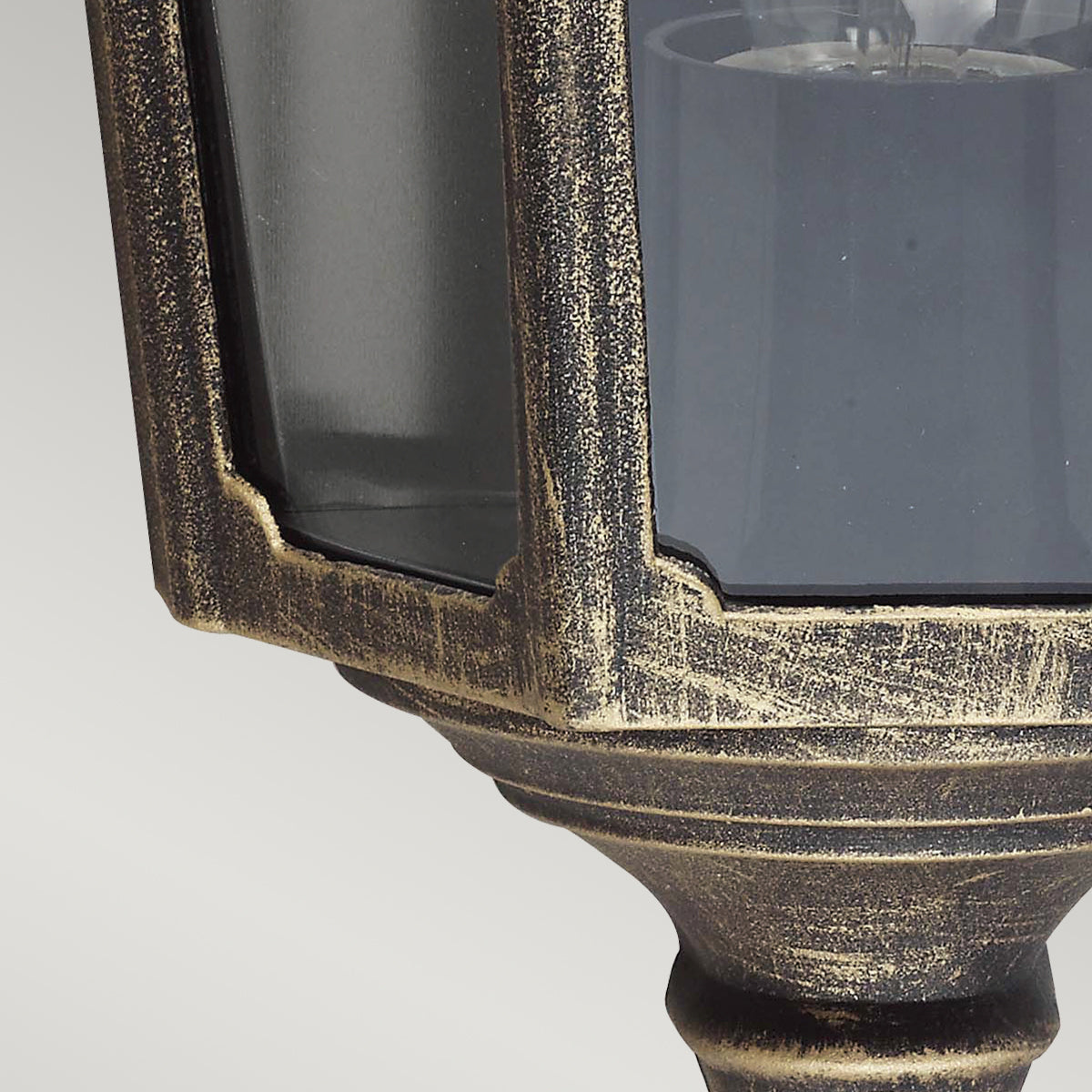 Cricklade Half Wall Lantern – Black & Gold Finish