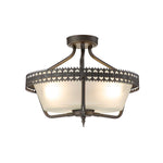 Crown 3 Light Semi-Flush/Pendant - Iron Gate E27
