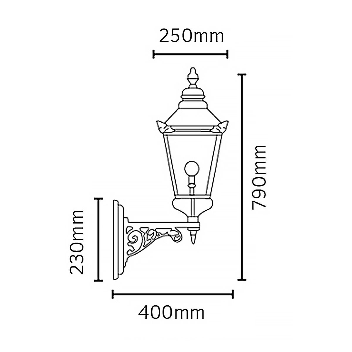 Chelsea 1 Light Up/Down Outdoor Lantern - Copper E27 IP44
