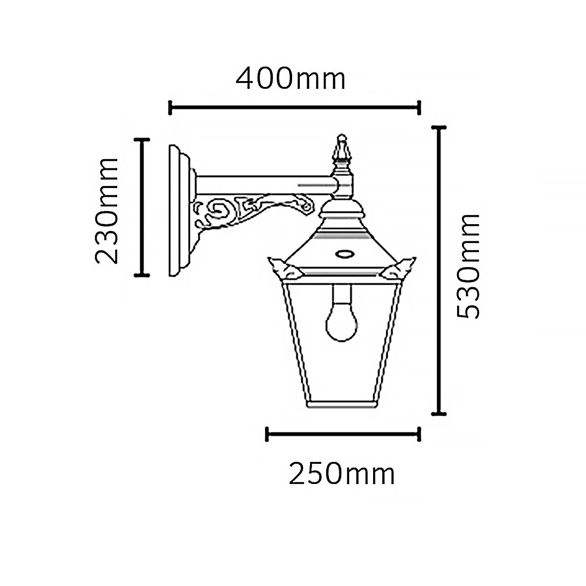Chelsea 1 Light Up/Down Outdoor Lantern - Copper E27 IP44