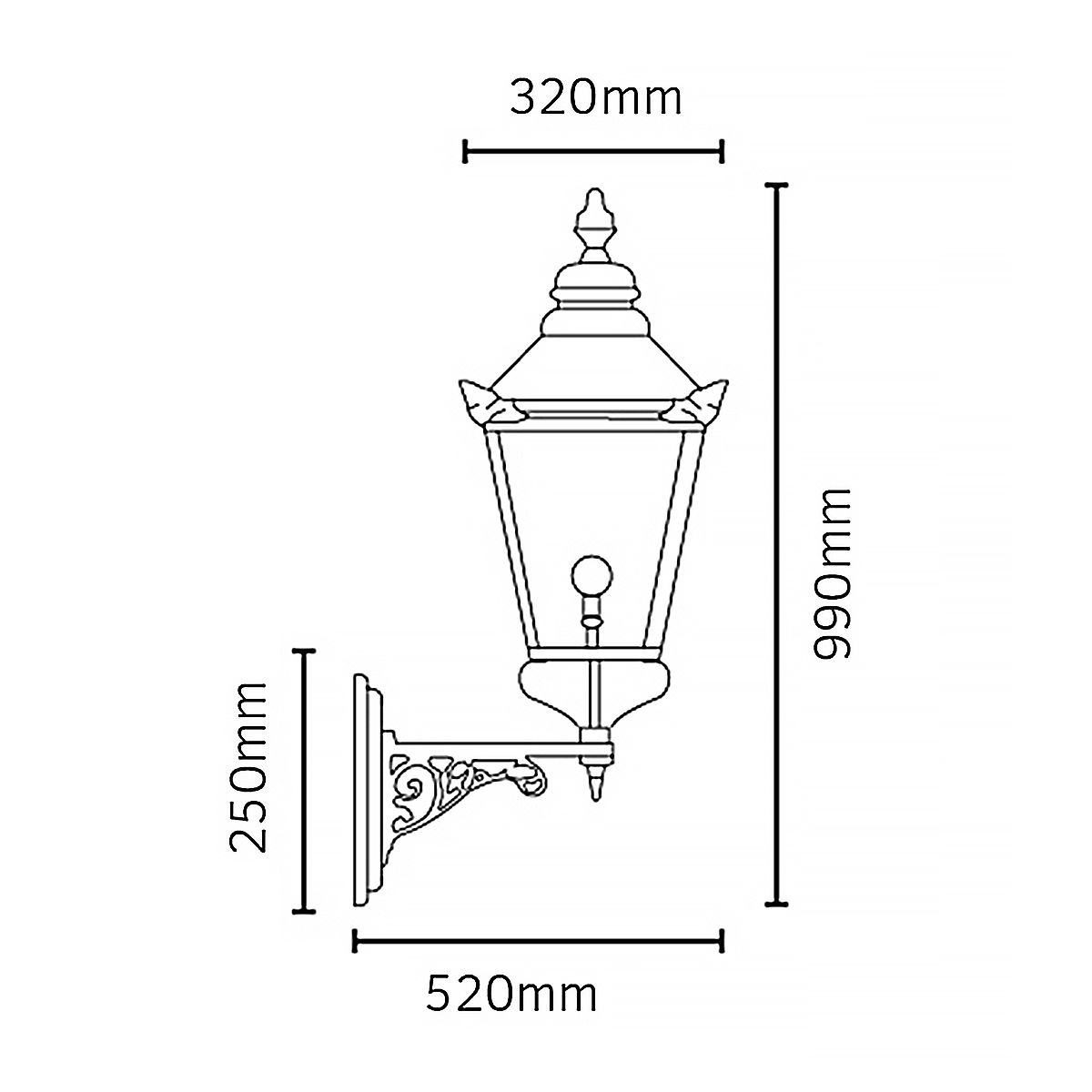 Chelsea 1 Light Up/Down Outdoor Lantern - Copper E27 IP44