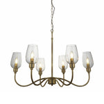 Hunter 6Lt Chandelier - Antique Brass / Bright Nickel