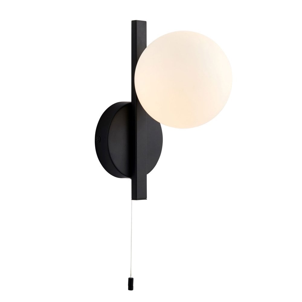 Candela 1Lt Bathroom Wall Light IP44 - Chrome/Black (Mirror Optional)