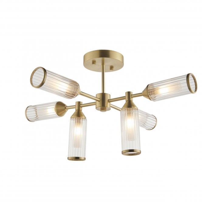 Larson 6/4 Light Semi Flush in Satin Brass