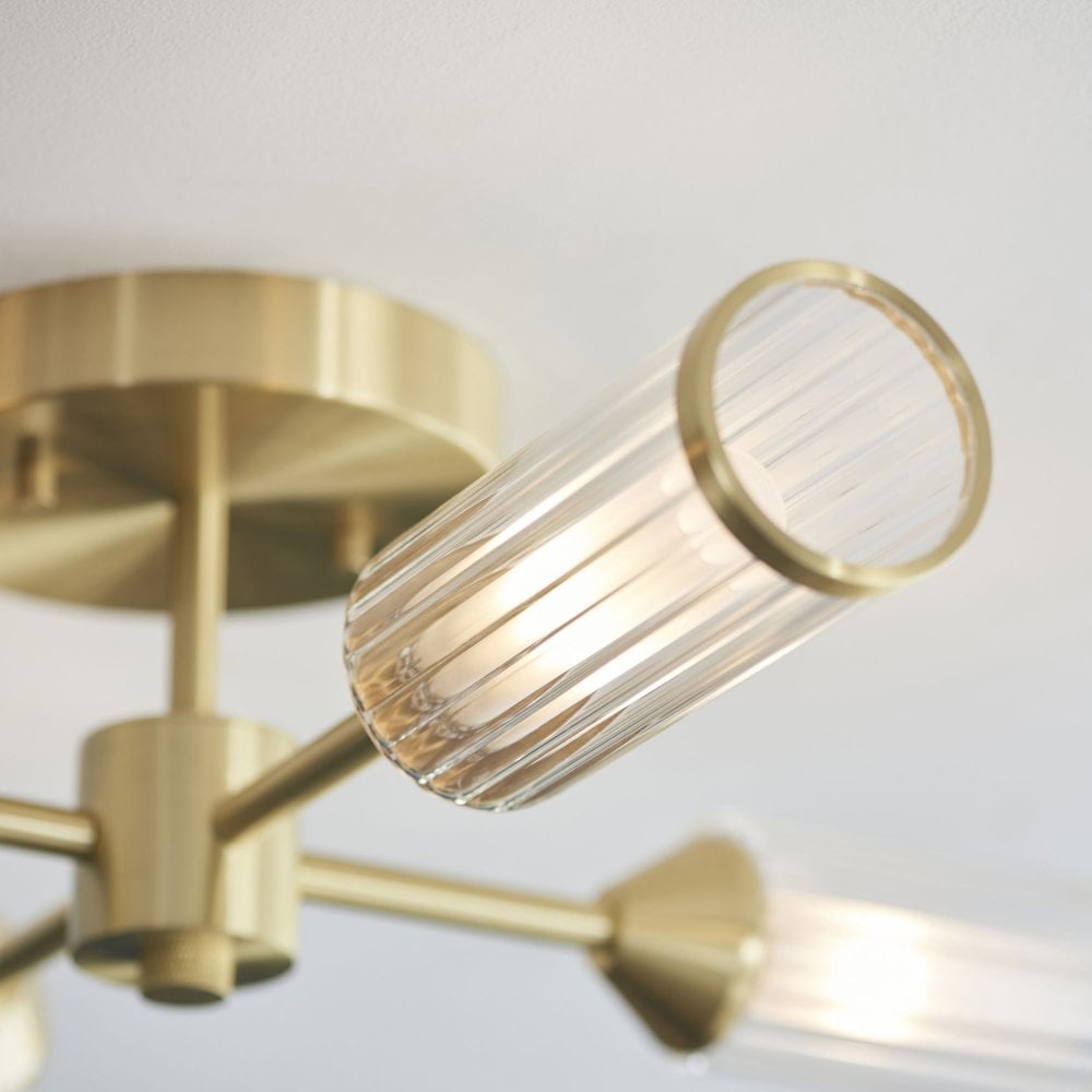 Larson 6/4 Light Semi Flush in Satin Brass