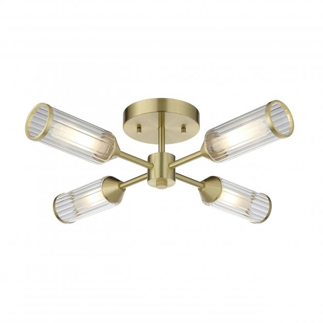 Larson 6/4 Light Semi Flush in Satin Brass