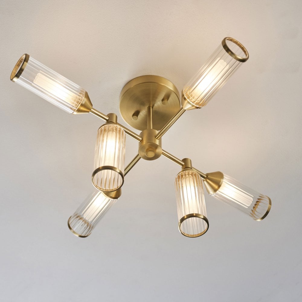 Larson 6/4 Light Semi Flush in Satin Brass