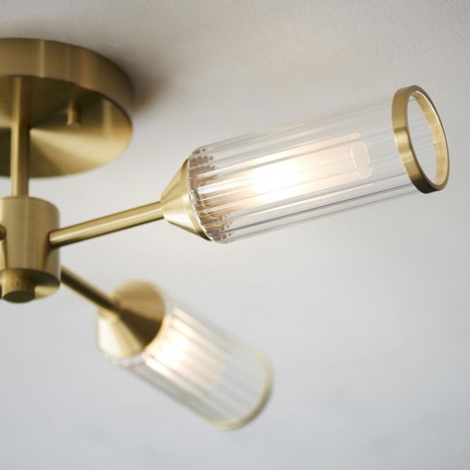 Larson 6/4 Light Semi Flush in Satin Brass