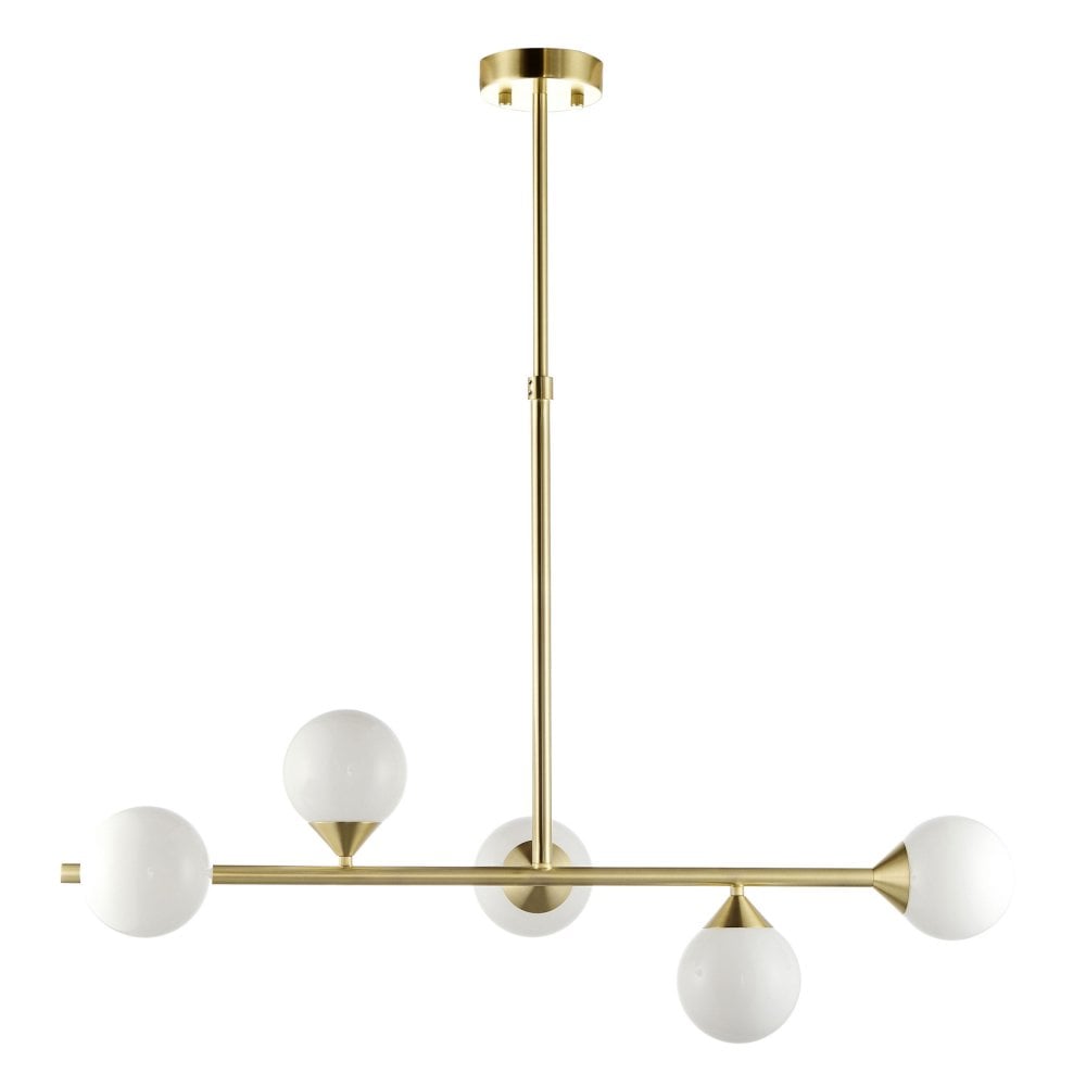 Gallant 5 Light Island Pendant - Black Chrome/Satin Brass