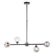 Gallant 5 Light Island Pendant - Black Chrome/Satin Brass