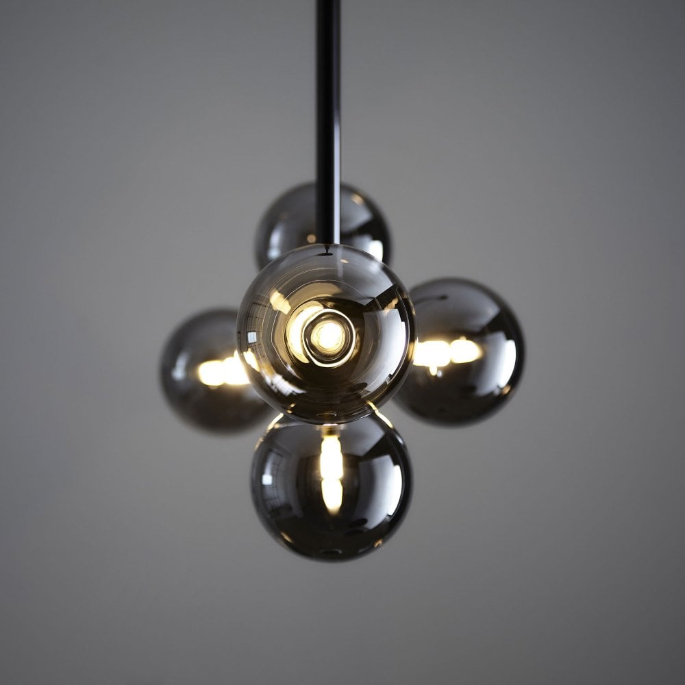 Gallant 5 Light Island Pendant - Black Chrome/Satin Brass