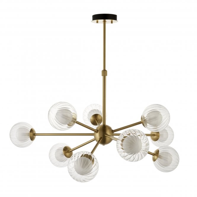 Muscovy 9Lt Multi-Arm Pendants - Satin Brass